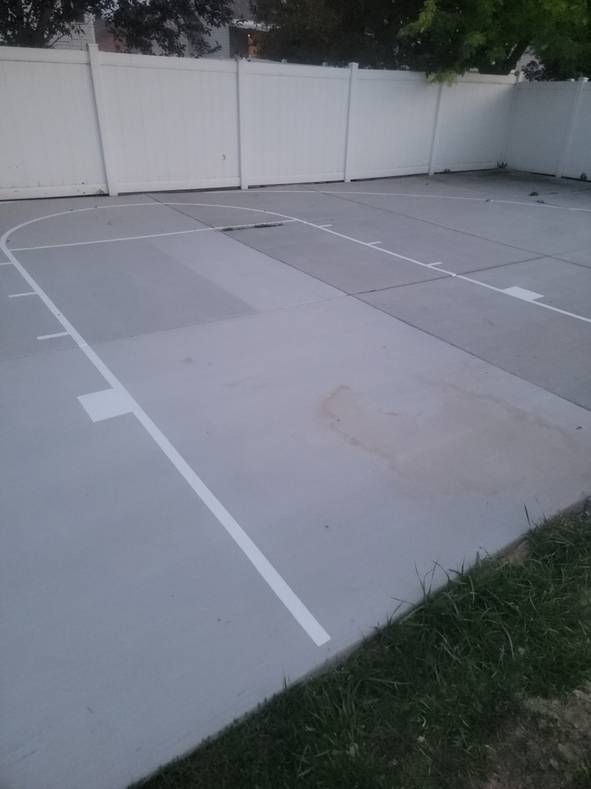 Pressure-washed concrete sport court