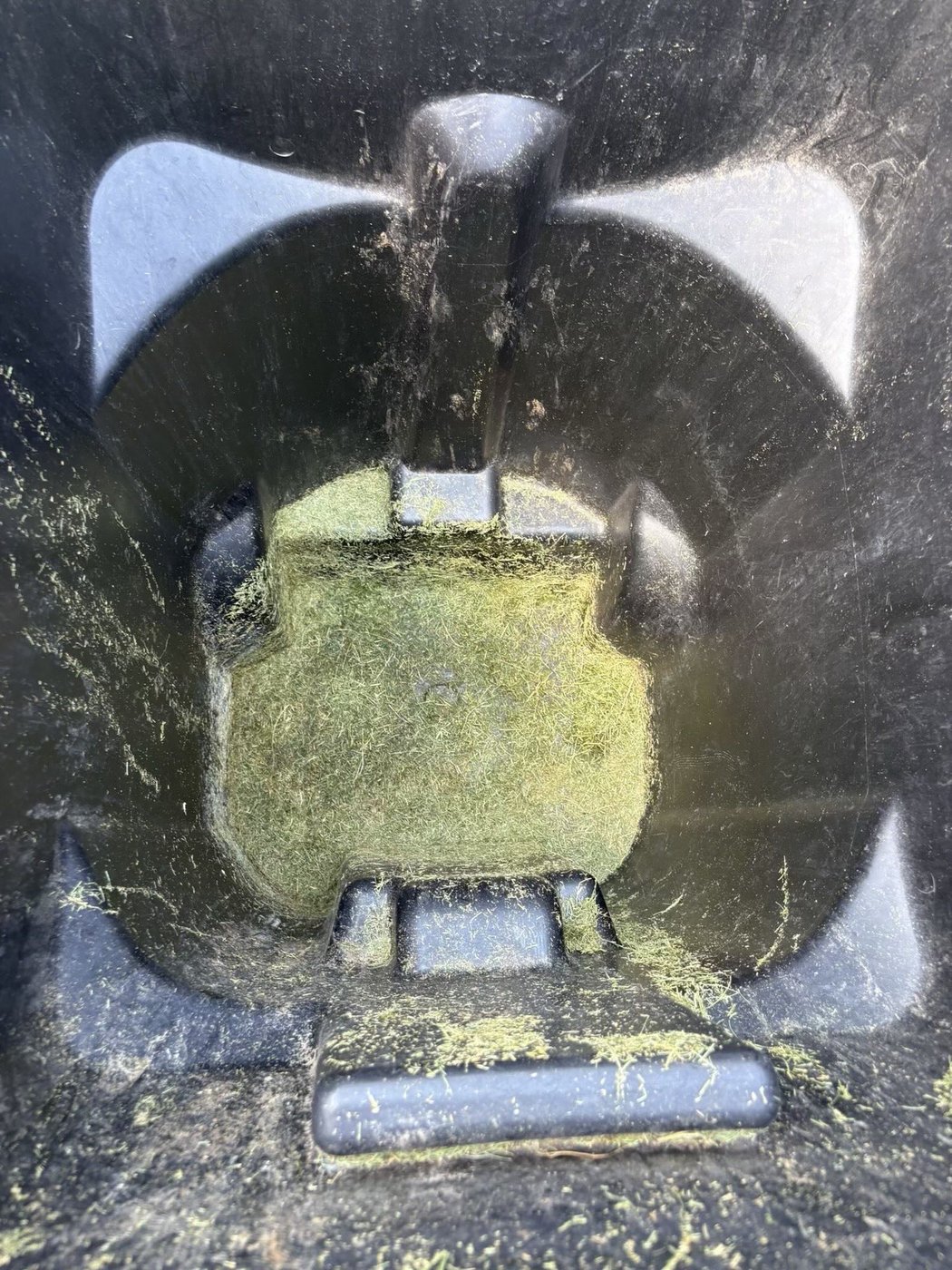 Mold and residue built up inside a neglected garbage can before Dirt Gone Wash Co cleaning